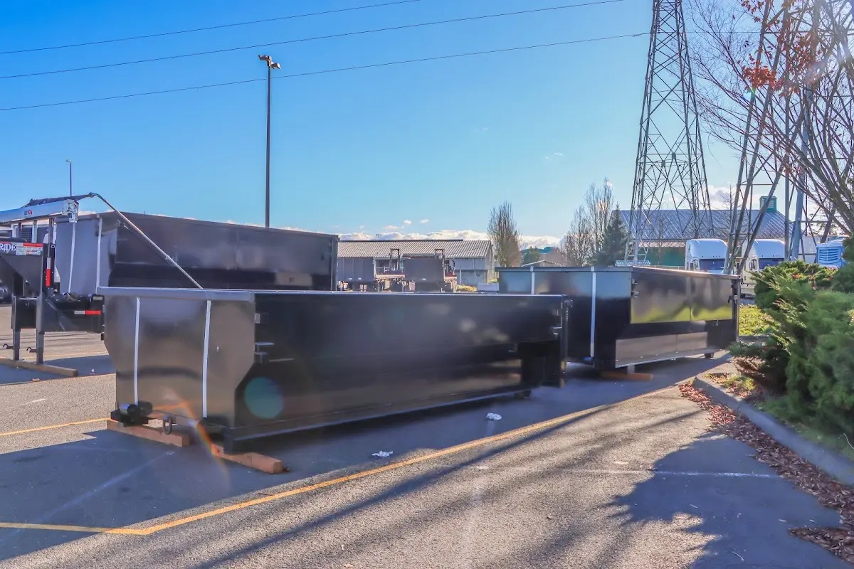 Roll-off dumpster ready for waste disposal at job site for Residential Dumpster Rental in DeRidder
